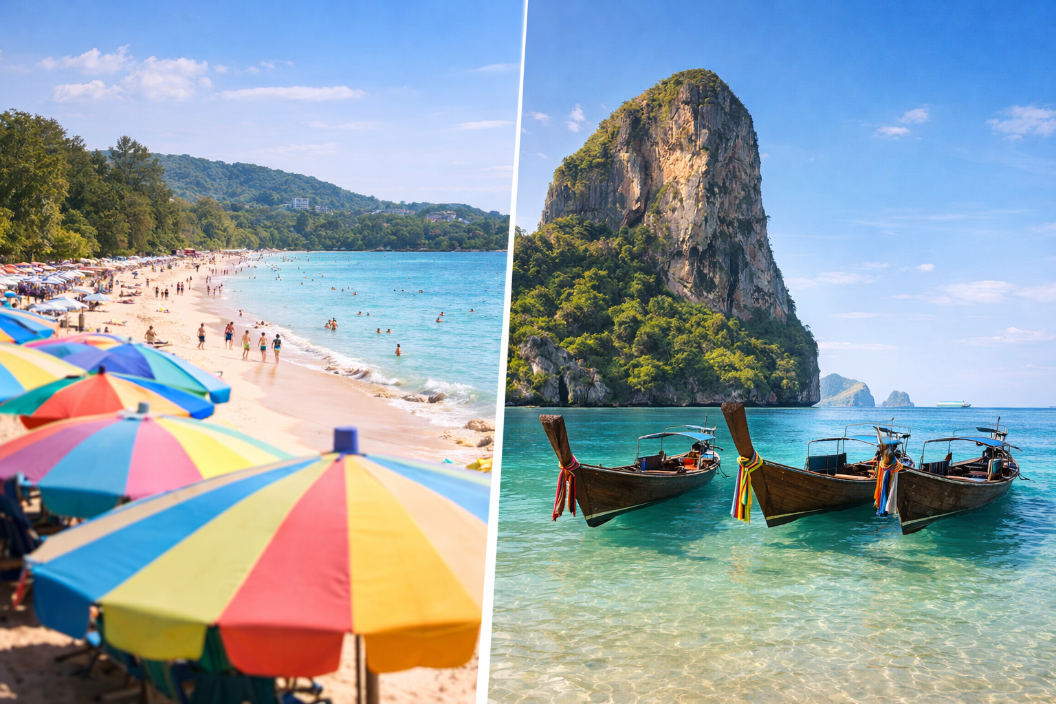 Phuket vs Krabi comparison: beaches and cliffs