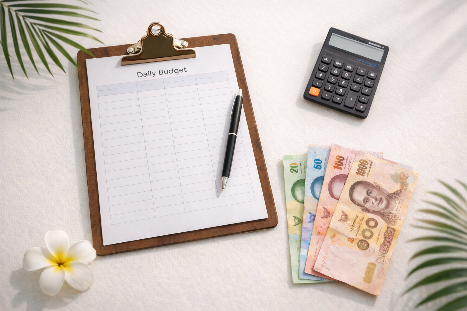 Thailand budget worksheet (printable page)